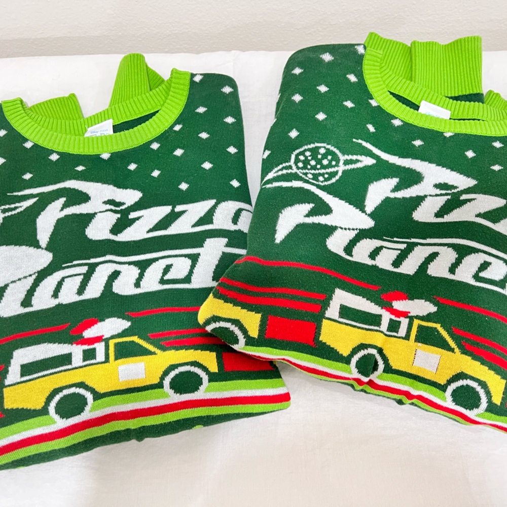 Pizza Planet Green Alien Toy Story Disney Knit Ugly Christmas Sweater